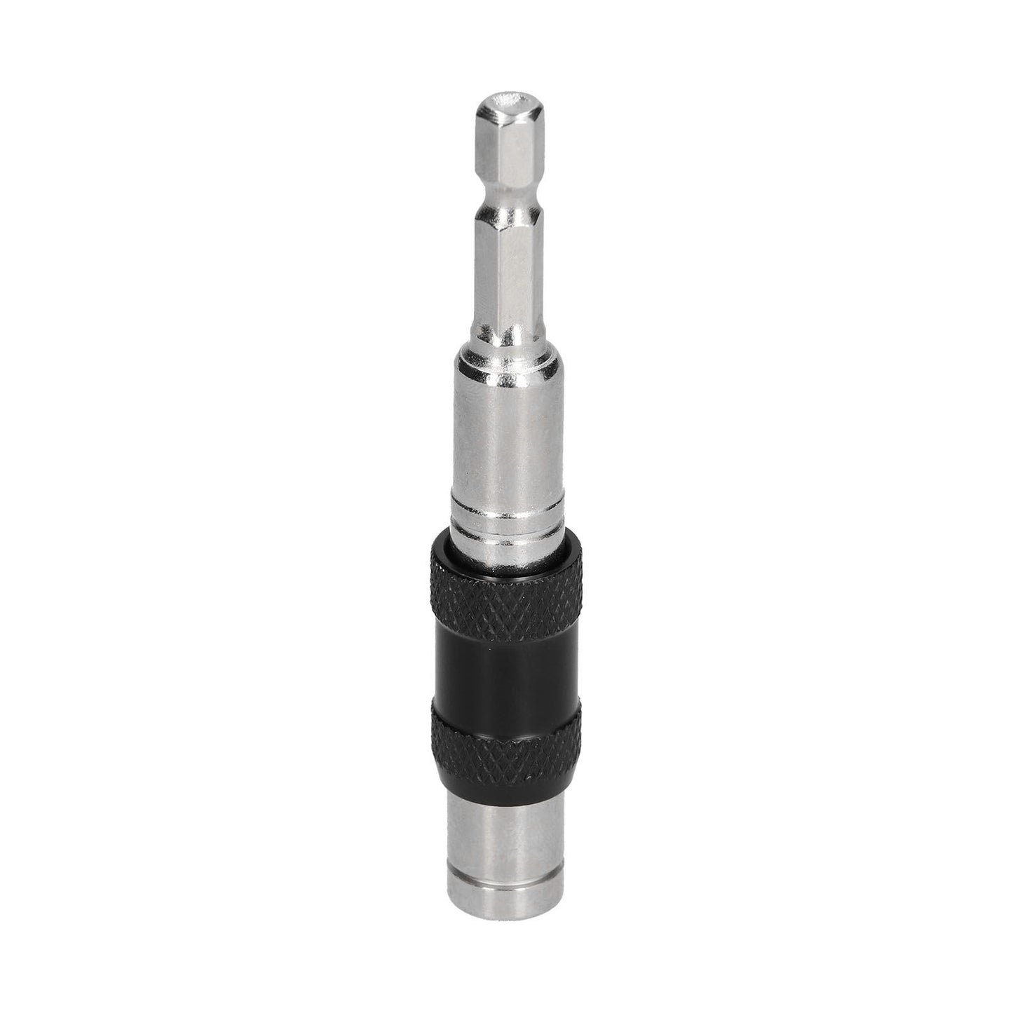 Hex Bit Tip Holder Chrome Vanadium Steel Self Locking Multi Angle Extension Rod for Electric Drill Screwdriver(Silver Black )