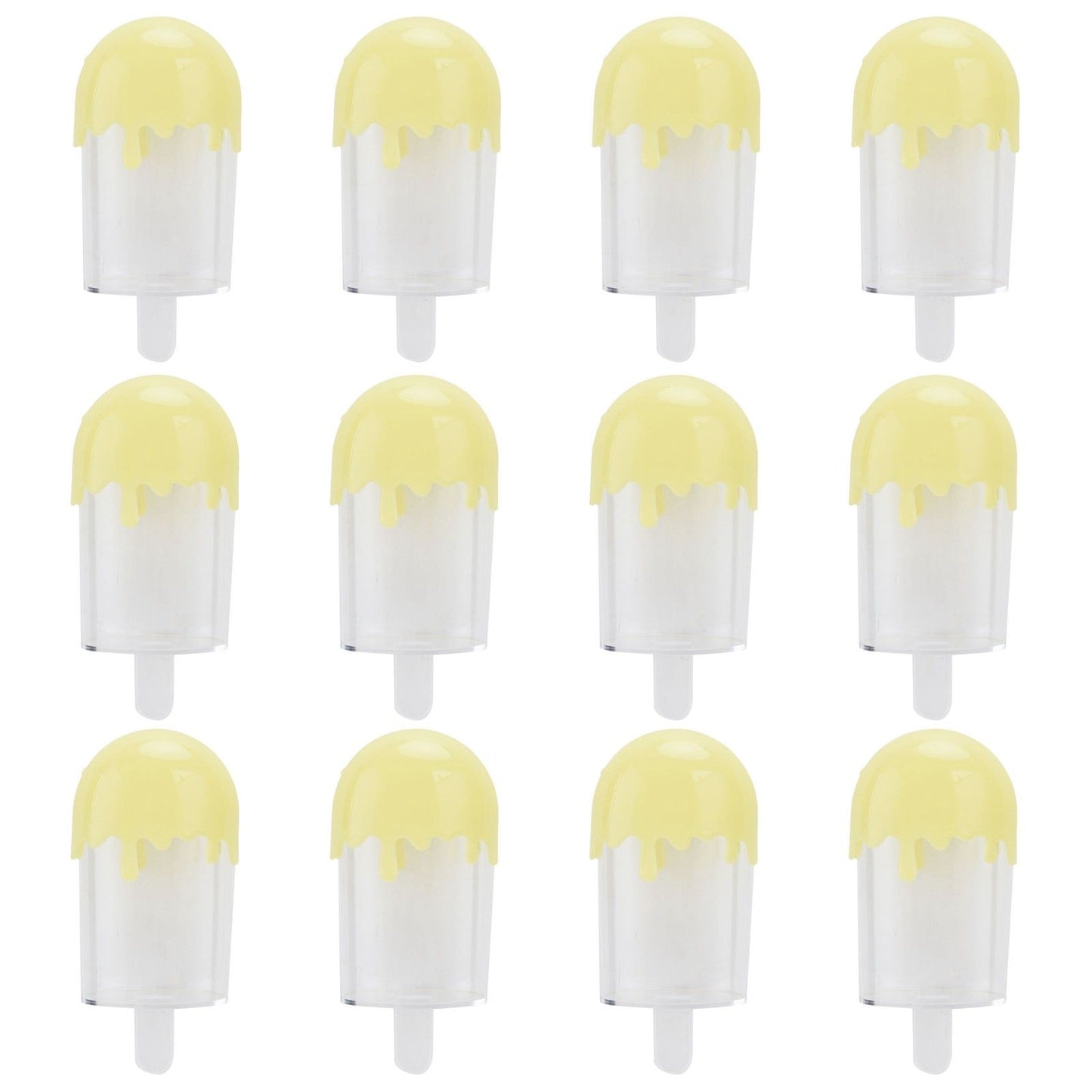 12Pcs Ice Cream Shape Candy Box Plastic Candy Case Container Wedding Party SuppliesYellow
