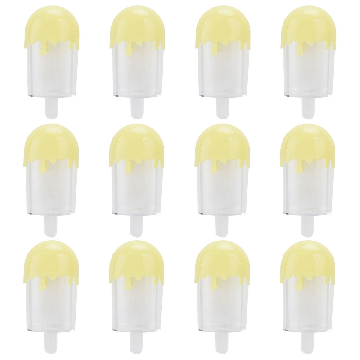 12Pcs Ice Cream Shape Candy Box Plastic Candy Case Container Wedding Party SuppliesYellow