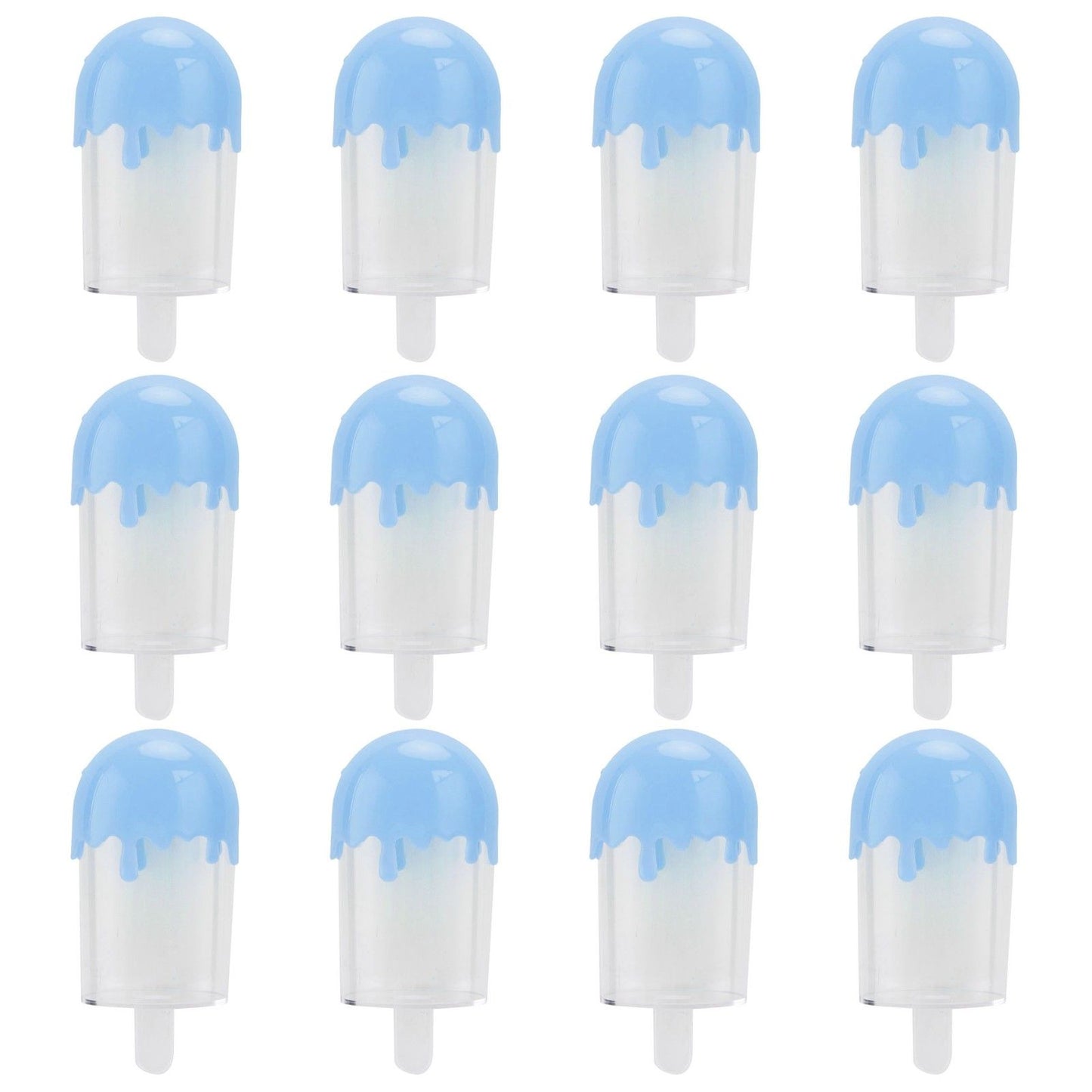 12Pcs Ice Cream Shape Candy Box Plastic Candy Case Container Wedding Party SuppliesBlue