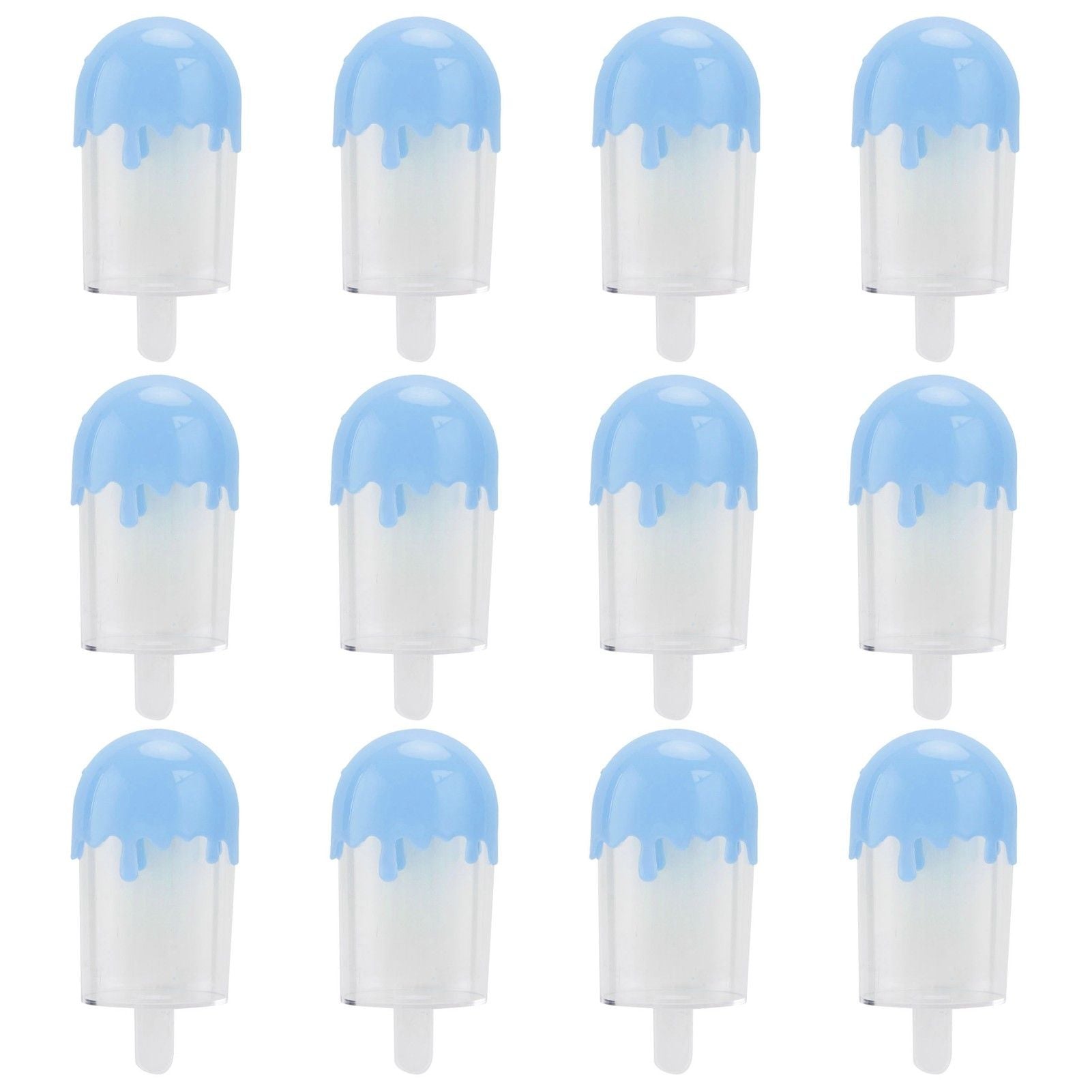 12Pcs Ice Cream Shape Candy Box Plastic Candy Case Container Wedding Party SuppliesBlue