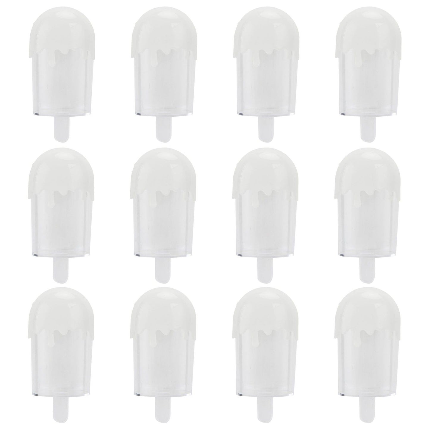 12Pcs Ice Cream Shape Candy Box Plastic Candy Case Container Wedding Party SuppliesWhite