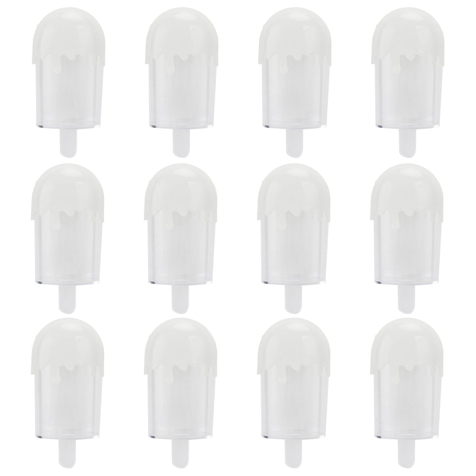 12Pcs Ice Cream Shape Candy Box Plastic Candy Case Container Wedding Party SuppliesWhite