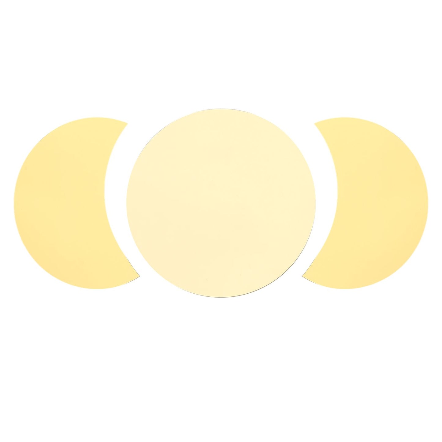 Acrylic Mirror Wall Sticker Sun Half Moon Shape Decorative Background Decal for Home UseGold