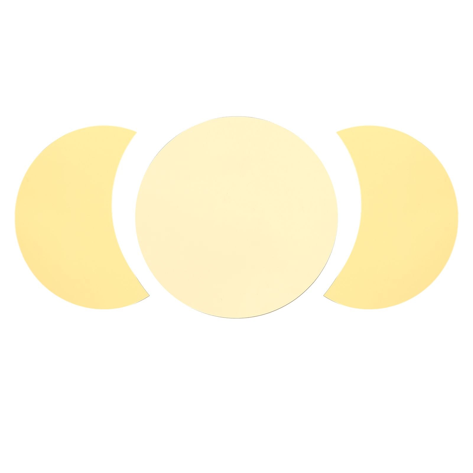 Acrylic Mirror Wall Sticker Sun Half Moon Shape Decorative Background Decal for Home UseGold