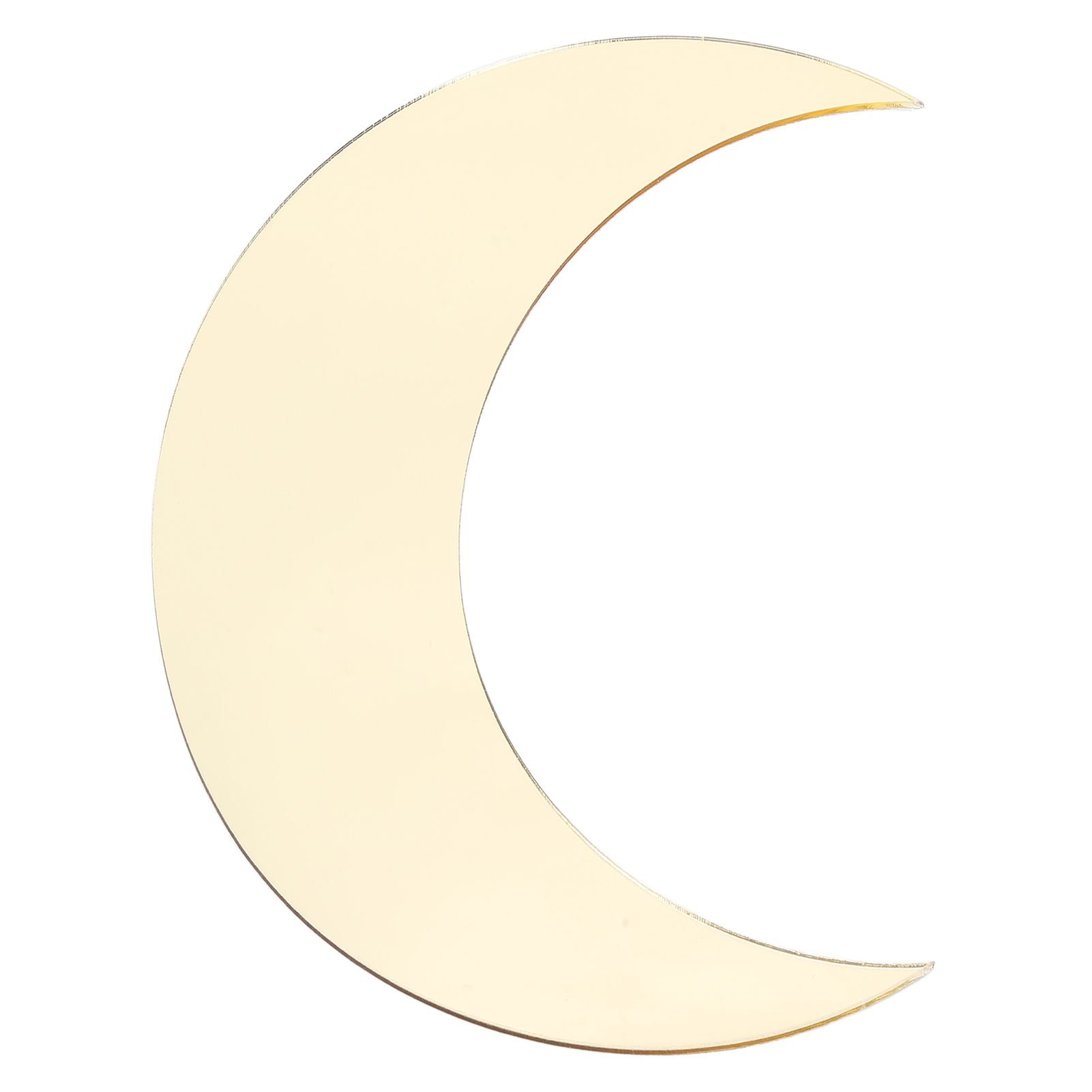 Moon Shape Mirror Wall Sticker Acrylic Decorative Background Decal for Home Office CorridorGold