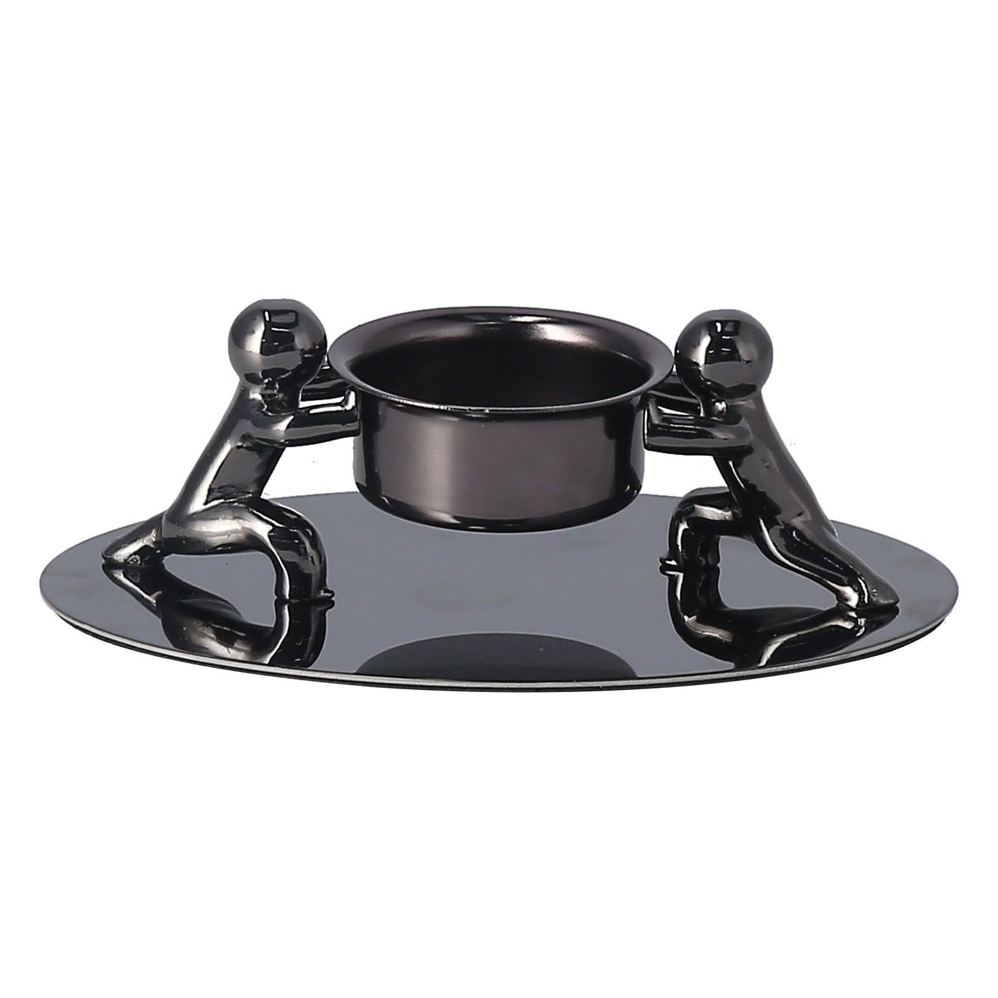 Candlestick Holder Stainless Steel Candle Holder Romantic Candle Stand Candlestick Ornament for Home DecorationBlack