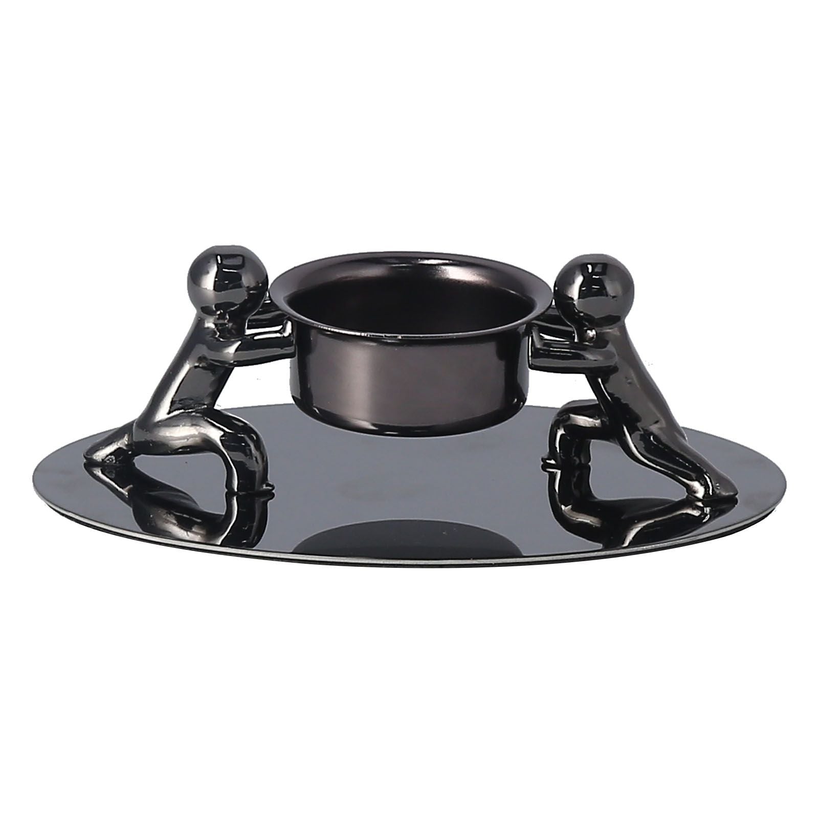 Candlestick Holder Stainless Steel Candle Holder Romantic Candle Stand Candlestick Ornament for Home DecorationBlack