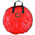 Christmas Wreath Storage Bag PE Woven Fabric Dustproof Round Red Storage Bag for Home Party Office