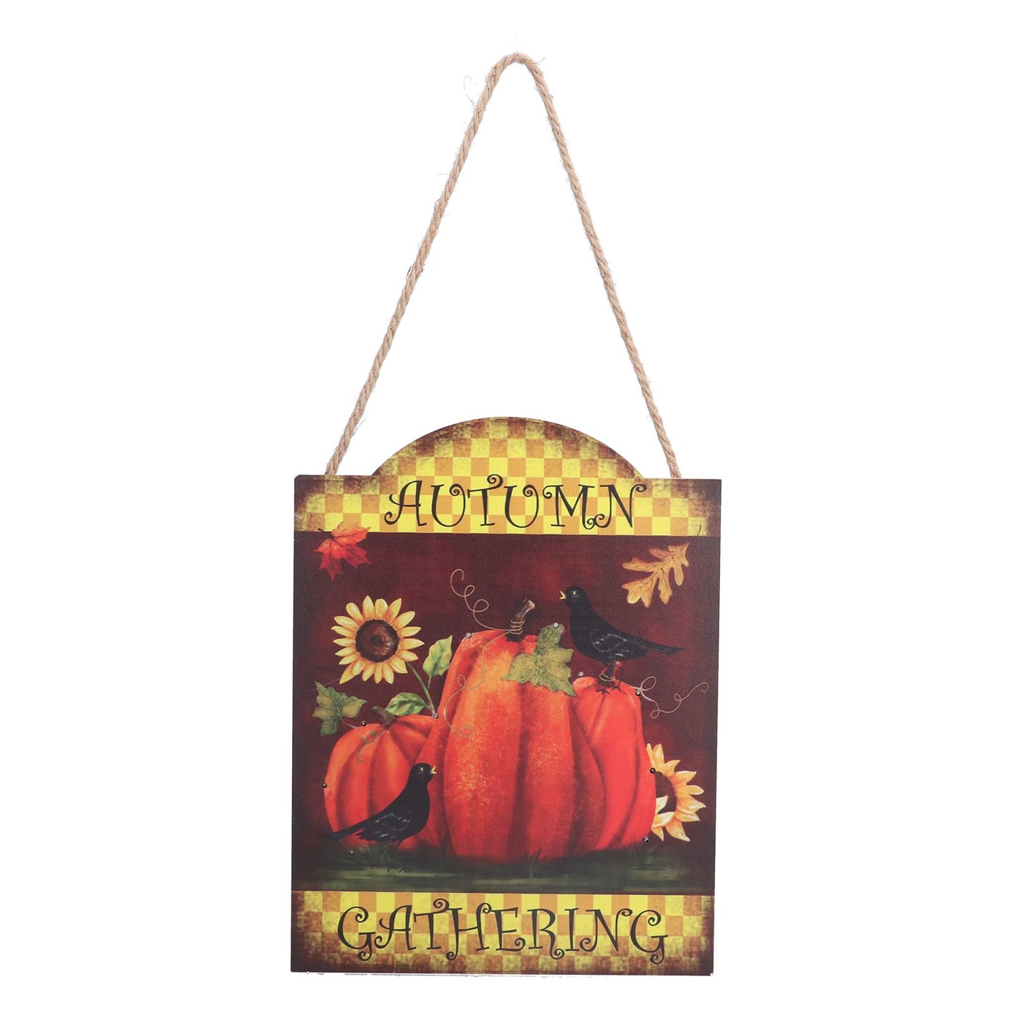 Thanksgiving Wooden Pumpkin Turkey LED Lights Door Wall Hanging Indoor Outdoor Decorations
