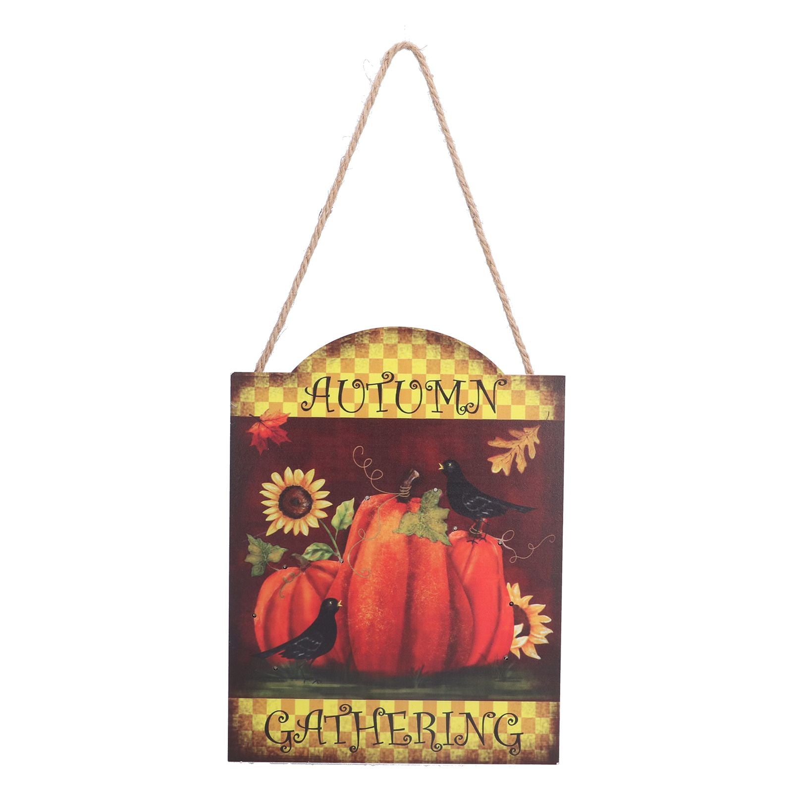 Thanksgiving Wooden Pumpkin Turkey LED Lights Door Wall Hanging Indoor Outdoor Decorations
