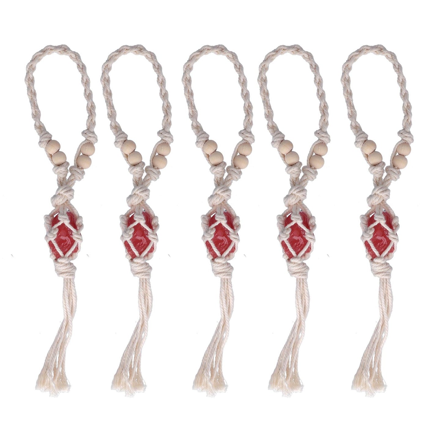 5pcs Necklace Cord Empty Stone Holder Rope Replacement Adjustable Quartz Crystal Pendant Cord for DIY Jewelry MakingRed