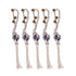 5pcs Necklace Cord Empty Stone Holder Rope Replacement Adjustable Quartz Crystal Pendant Cord for DIY Jewelry MakingPurple