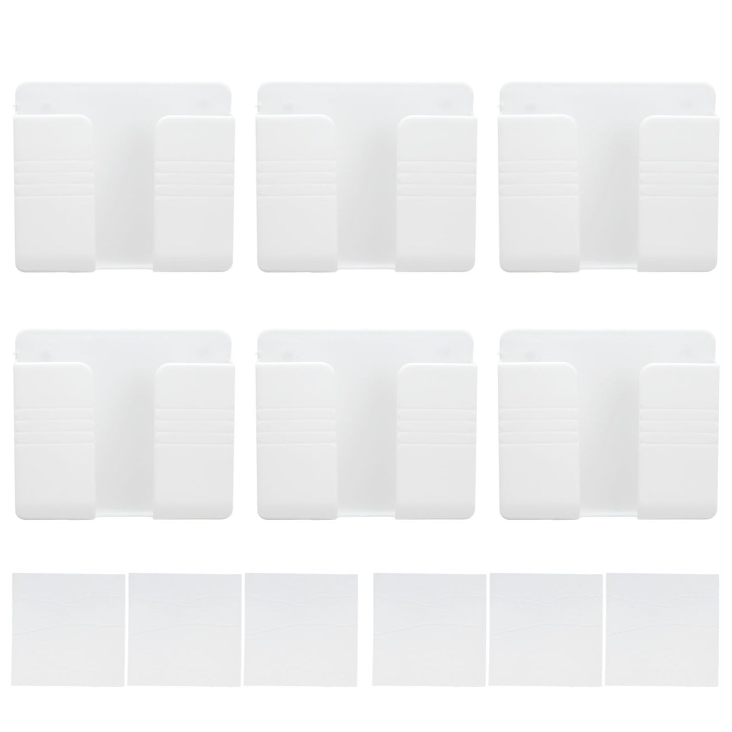 6Pcs Wall Mount Phone Holder Universal Adhesive Mobile Phone Charging Stand for Home Bedroom BathroomWhite