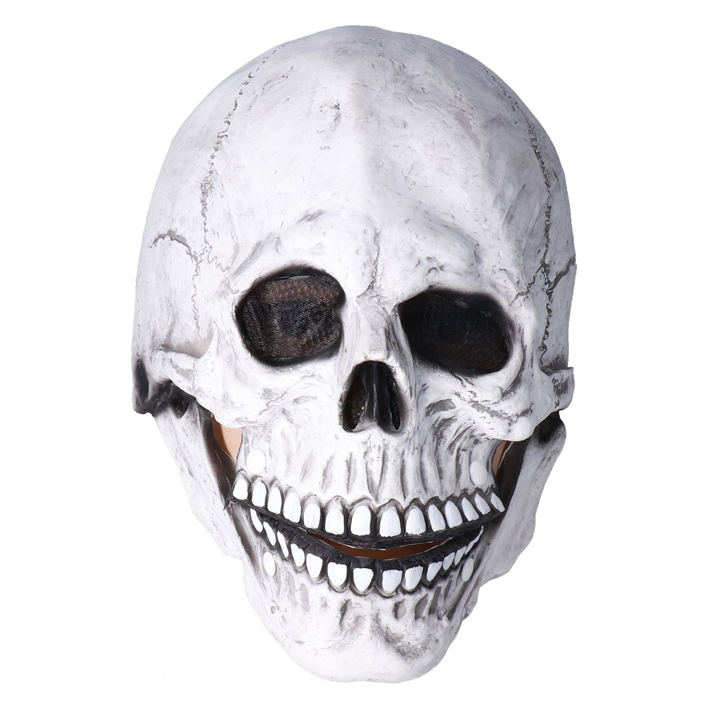 Halloween Skull Helmet Full Head Skull Mask Latex Cosplay Costume Horror Skull Mask for Festival PartyLight Grey