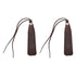 2Pcs Leather Bookmark Retro Book Mark Page Clip Set Kit with Tassel for Kids StudentDark Brown