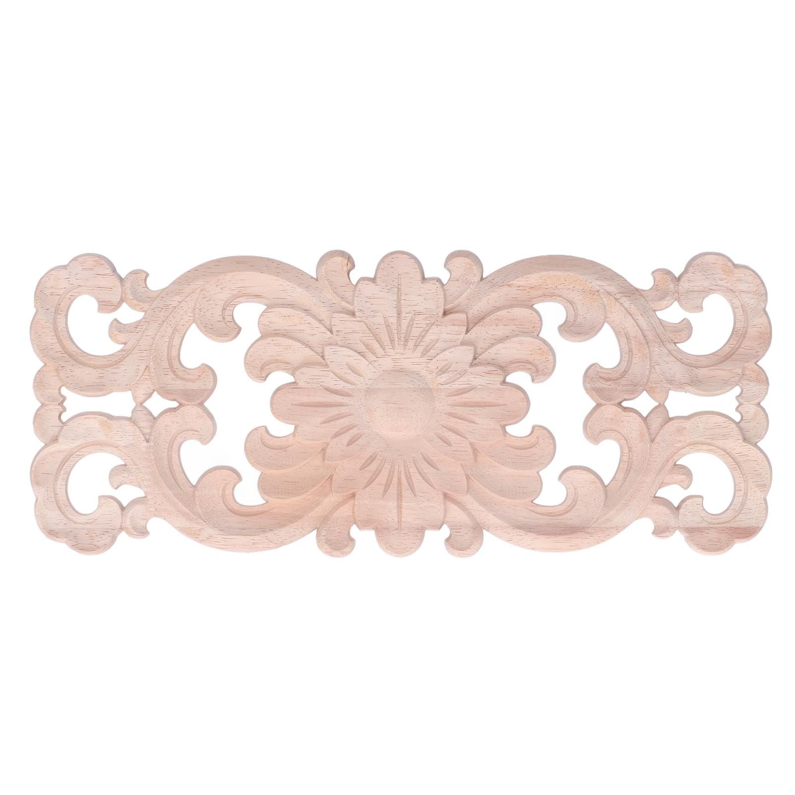 Wooden Appliques DIY Production Exquisite Carving Vintage Style Environmental Decorative Wood Appliques