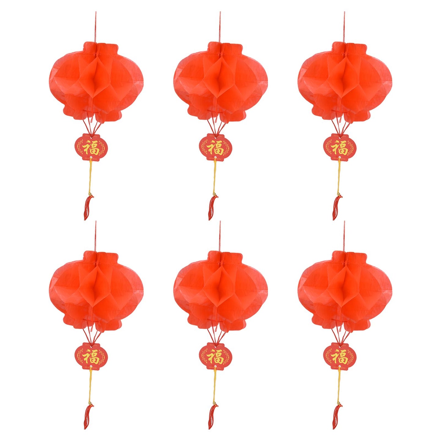 20Pcs Red Paper Chinese Decorative Lantern 15cm Diameter Hanging Ornaments for New Year Festival Wedding