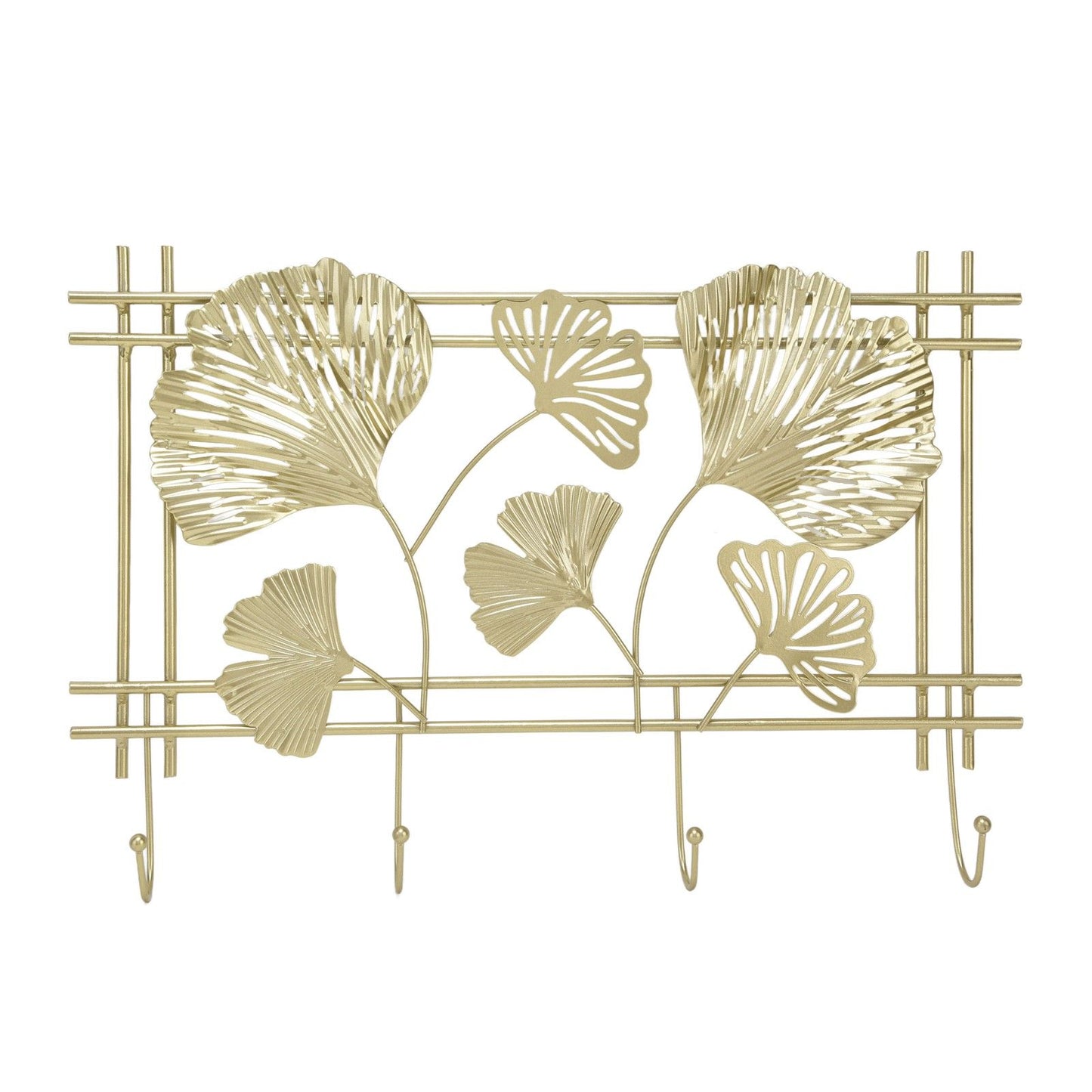 Wall Coat Rack Gingko Leef Design Premium Metal Sturdy Durable Elegant Style Fashionable Wall Mounted Coat Rack