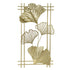 Gold Metal Wall Decor Golden Leaf Wall Hanging Decor Art Sculpture with Frame for Living Room Office Home Hotel
