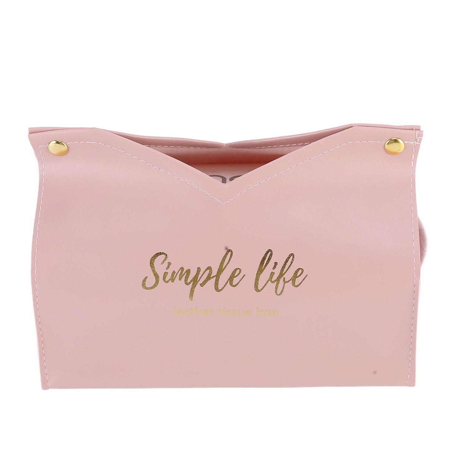 Tissue Bag Artificial Leather Vintage Kitchen Paper Towel Box Container for Office HomePink