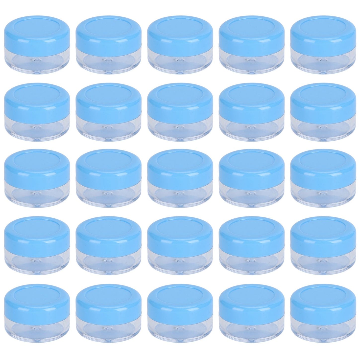 Empty Cream Container 25pcs Plastic Compact Round Small Cosmetic Jar for Travel