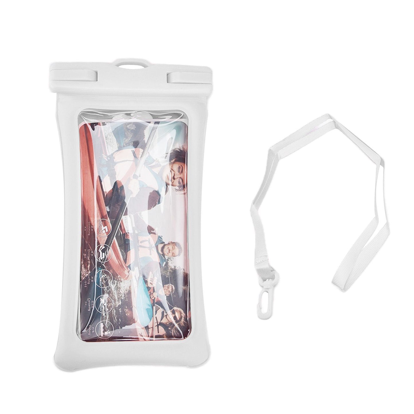 TPU Universal Floating Waterproof Phone Bag Pouch Cover with Lanyard for Below 7.2‑inch PhoneWhite
