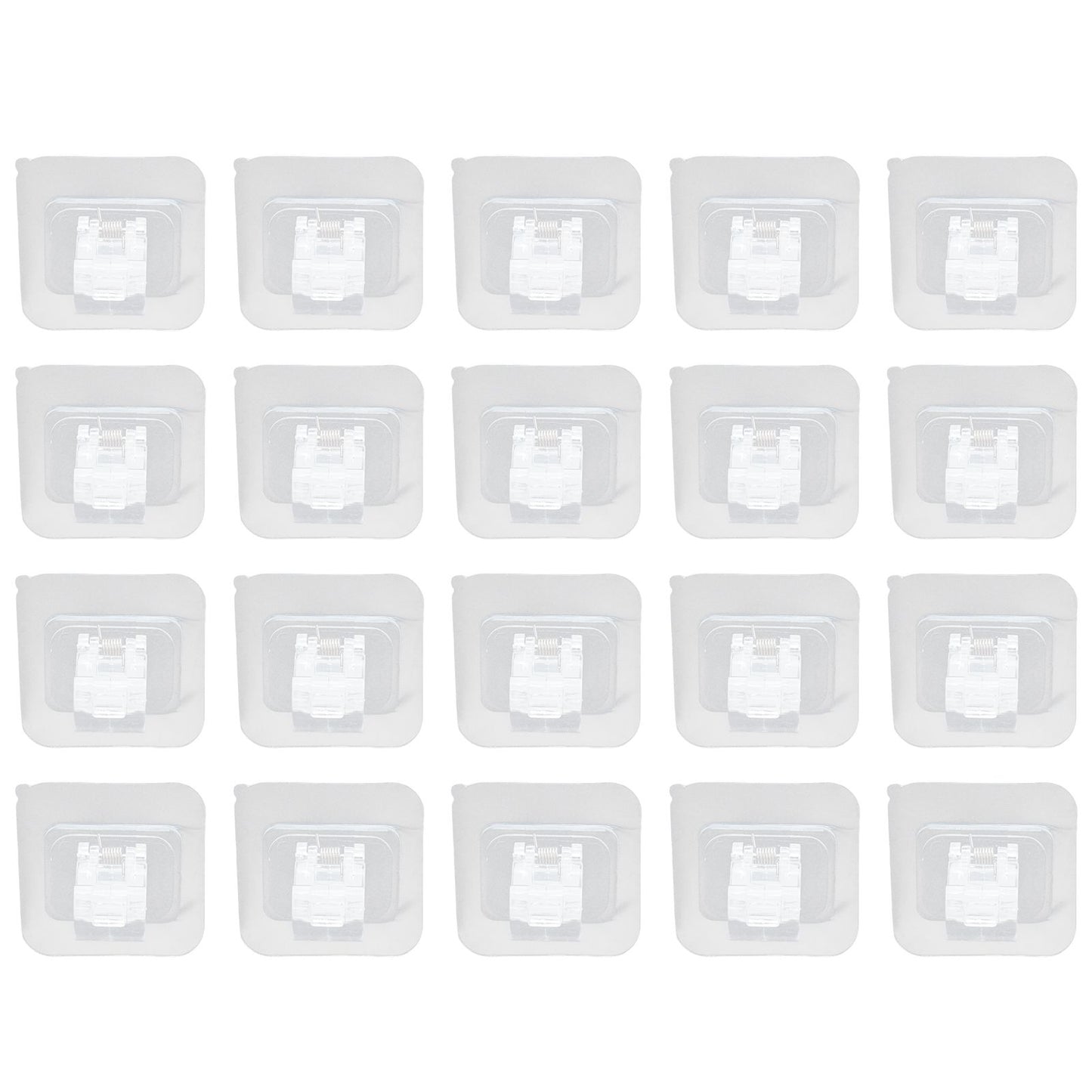 20Pcs Seamless Towel Rod Hook Curtain Rod Hook Fixing Clip for Home Party Gardening