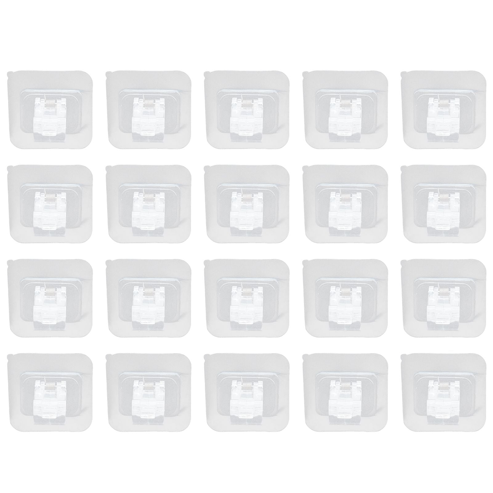 20Pcs Seamless Towel Rod Hook Curtain Rod Hook Fixing Clip for Home Party Gardening
