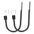 2Pcs Curtain Hook Aluminum Alloy U Shaped Cylinder Fixed Drapery Holdback for Home Office BedroomBlack