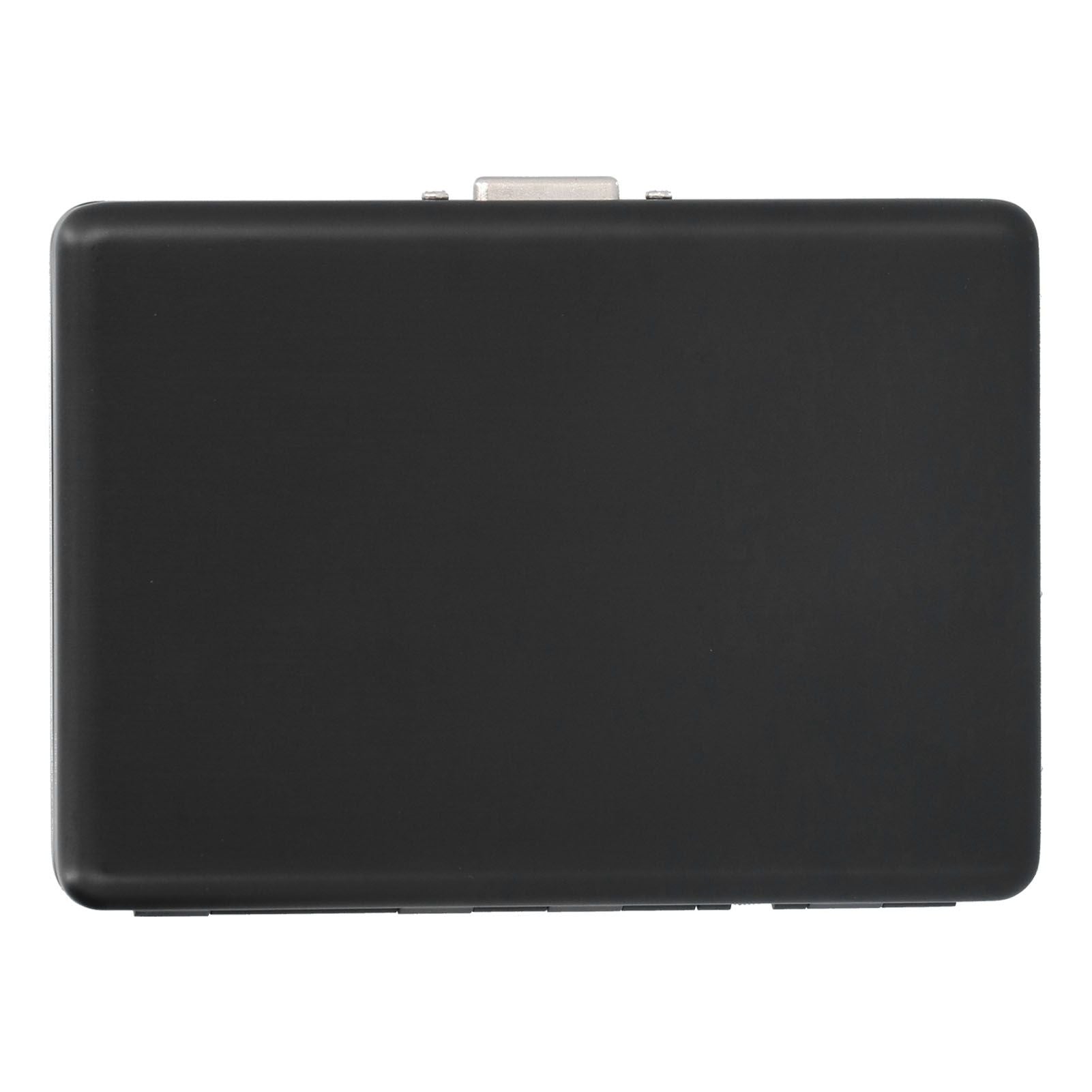 Fashionable Cigarette Case Brushed Aluminum Alloy Business Card Storage Box for Briefcase(Card Black Cigarette Box )