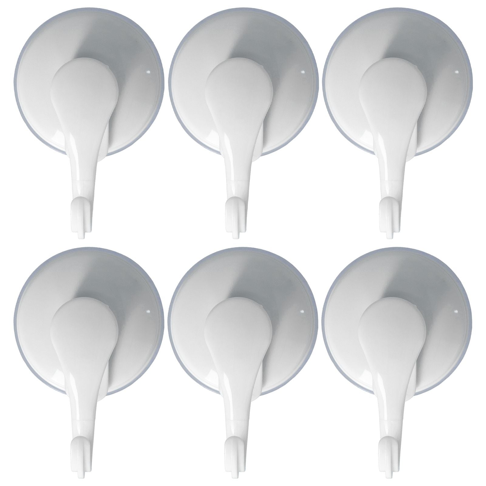 6PCS Strong Vacuum Wall Hook Towel Hook Plastic Self Adhesive Suction Cup for Kitchen Bathroom White