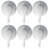 6PCS Strong Vacuum Wall Hook Towel Hook Plastic Self Adhesive Suction Cup for Kitchen Bathroom White