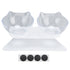 15° Inclined Cat Double Bowl Neck Guard Pet Feeding Bowl for Home Pet Shop Living Room(White Base Transparent Bowl )