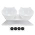 15° Inclined Cat Double Bowl Neck Guard Pet Feeding Bowl for Home Pet Shop Living Room(White Base White Bowl )