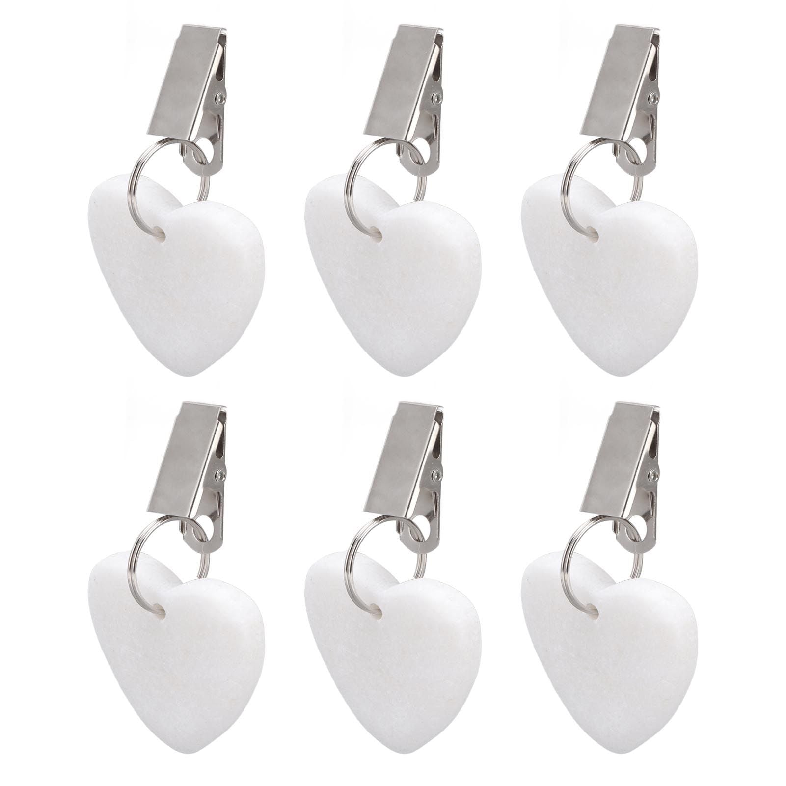 6Pcs Tablecloth Weights Marble Stainless Steel Small Size Waterproof Rustproof Durable Clip On Weights for Party PicnicHeart Shaped