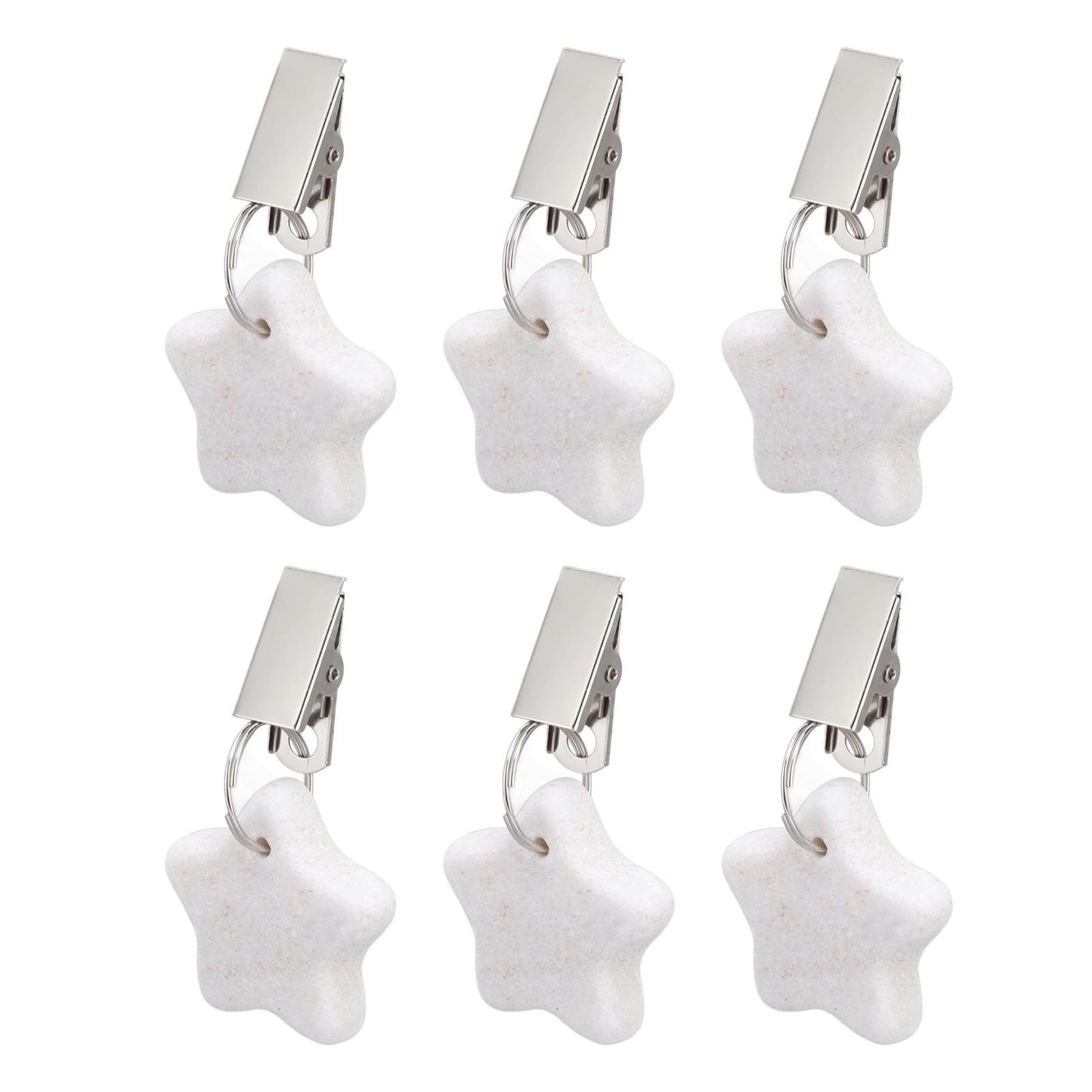 6Pcs Tablecloth Weights Marble Stainless Steel Small Size Waterproof Rustproof Durable Clip On Weights for Party PicnicStar
