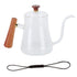 Coffee Kettle Pour Over High Borosilicate Glass Heat Resistant Round Wood Insulated Handle Gooseneck Kettle600ml