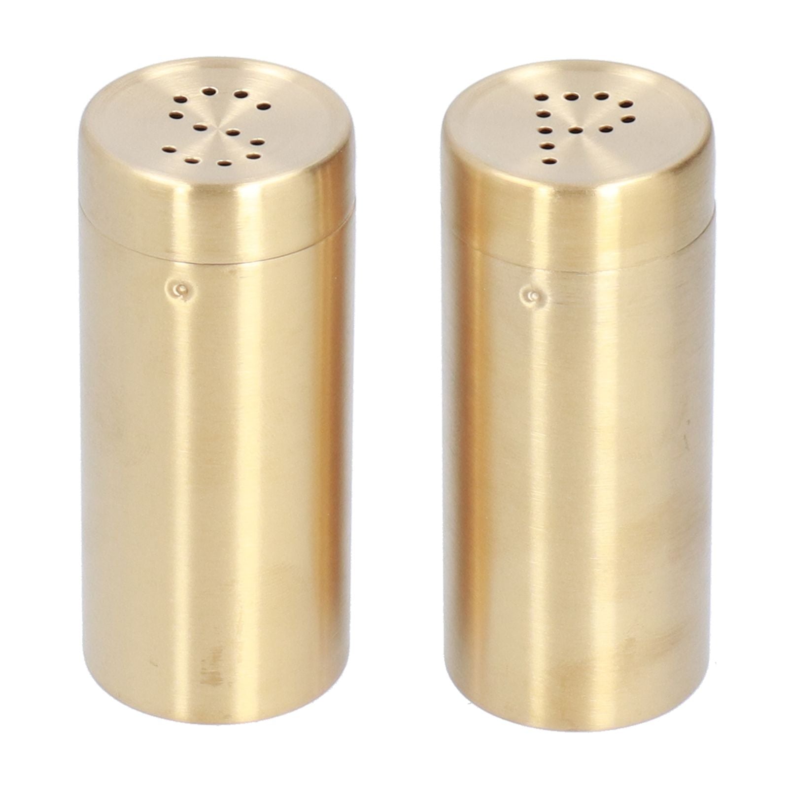 2pcs Spice Jar Stainless Steel Seasoning Bottle Salt and Pepper Shaker Kitchen ToolGolden
