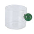 Teacup Glass Mug Transparent Heat Resistant Glass Coffee Cup with Ball Handle 120mlGreen Handle