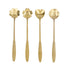 4PCS Mixing Spoon Flower Heart Shaped Coffee Spoon Stainless Steel Desert Scoop Ice Tea SpoonGold