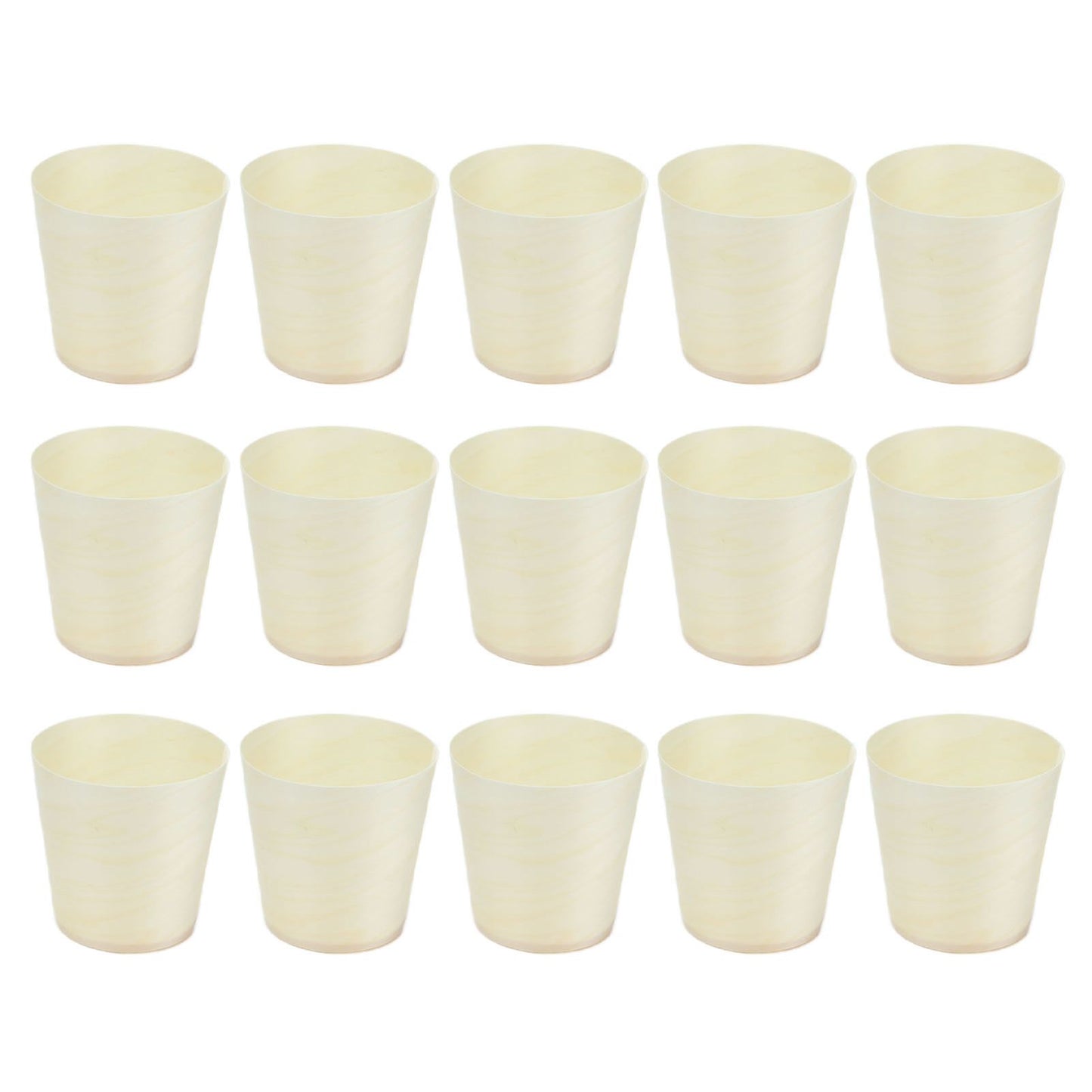 15Pcs Disposable Tasting Cup Wooden Decorated Lightweight Dessert Cup for Home Bars Restaurants