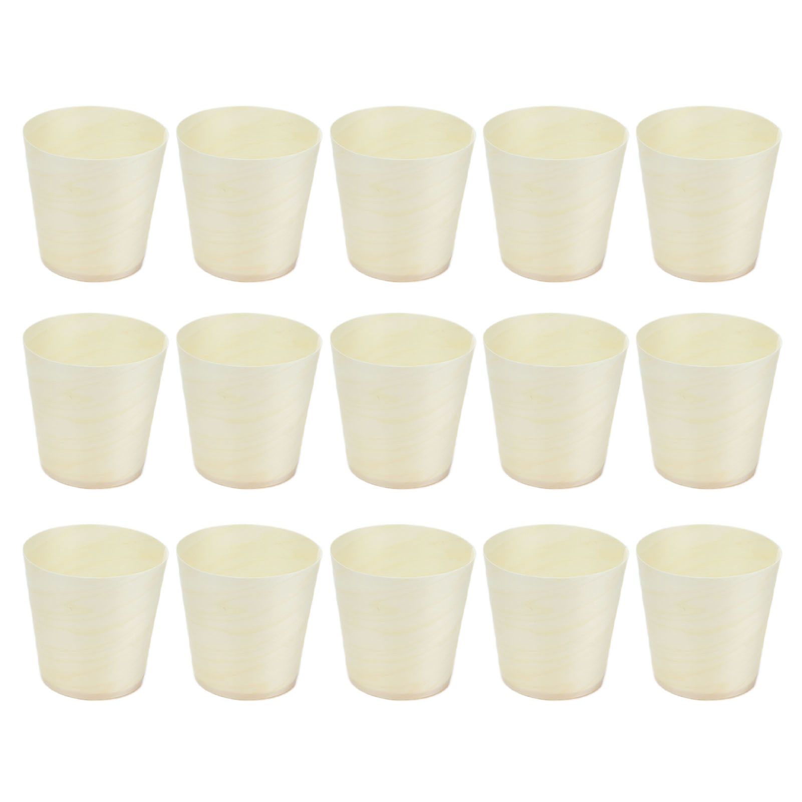 15Pcs Disposable Tasting Cup Wooden Decorated Lightweight Dessert Cup for Home Bars Restaurants