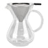 400ml Glass Coffee Pot Kettle Heat Resistant Pour Over Coffee Maker with Stainless Steel Filter for Home KitchenRound Base