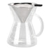400ml Glass Coffee Pot Kettle Heat Resistant Pour Over Coffee Maker with Stainless Steel Filter for Home KitchenFlat Base