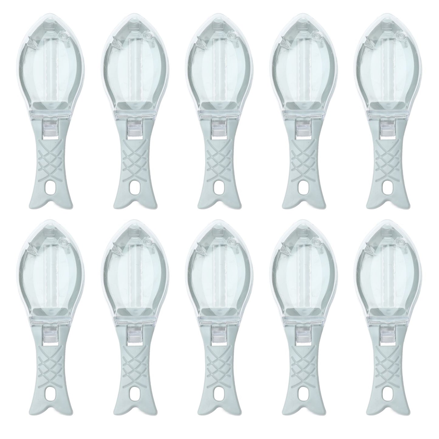 10Pcs Fish Scale Remover Portable Hand Held Hangable Compact Efficient Fish Scaler Brush for Kitchen Restaurant