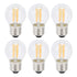 6PCS G45 E27 LED Light Bulb Transparent Glass Bulb Vintage Filament Lamp Warm Light 6W 220V