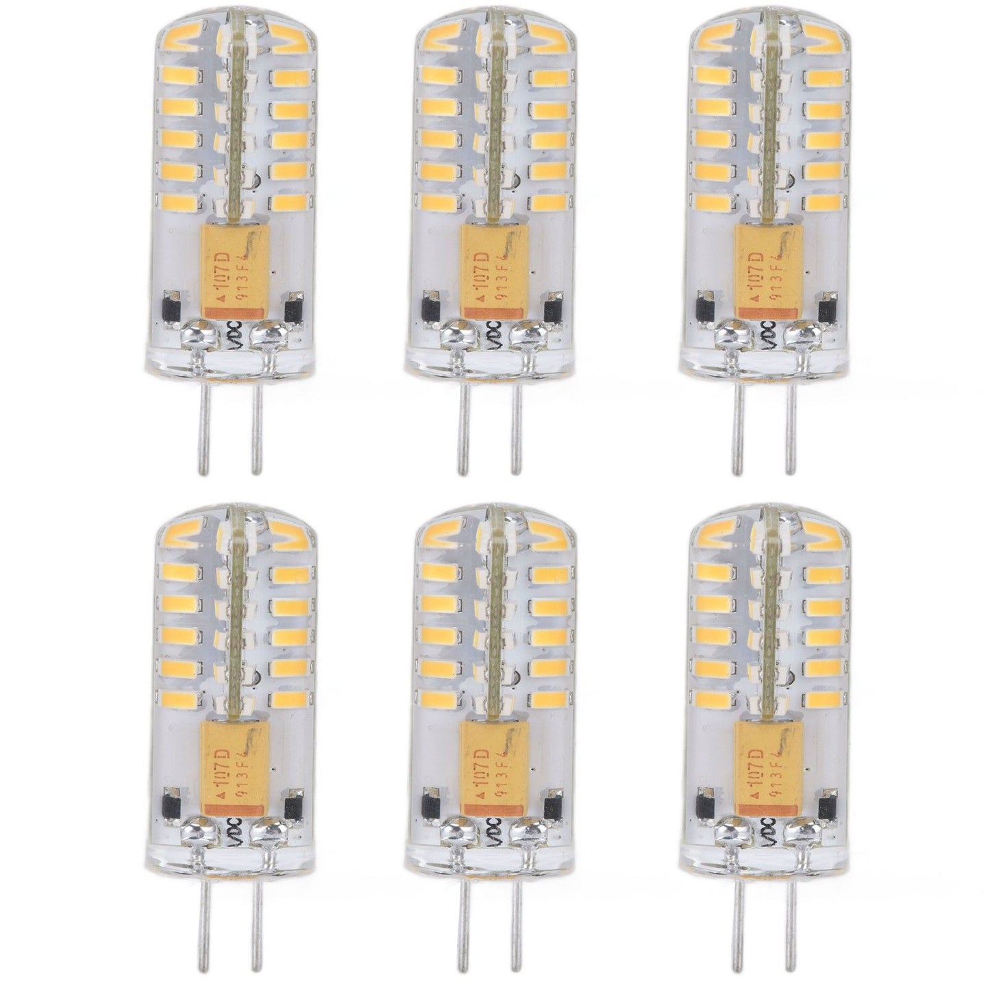 6Pcs LED Bulb Easy Install Light Transmission Uniform Light Output Color Bulb for Party Home 12VWarm White