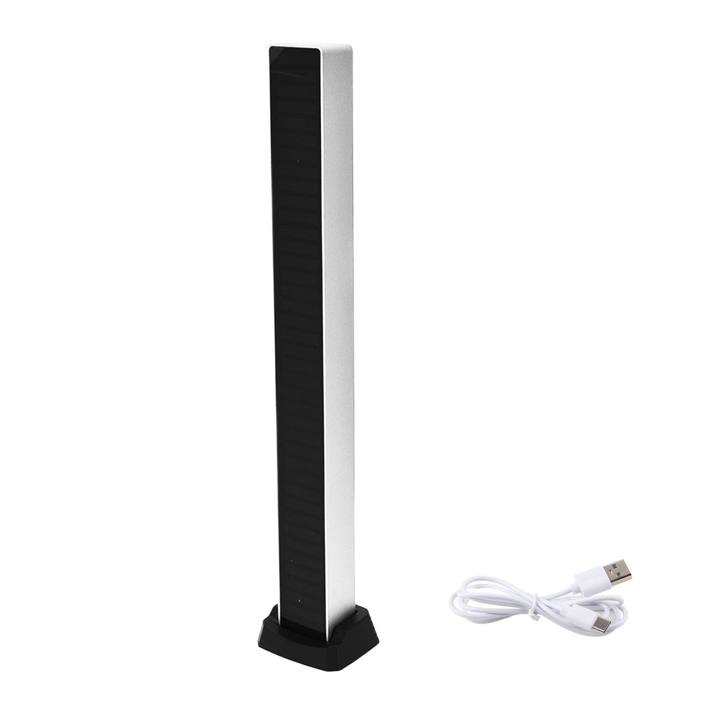 40LED RGB Rhythm Light Colorful USB Charging Light Bar Voice Control Light with Base for KTV Bar PartyWhite Shell