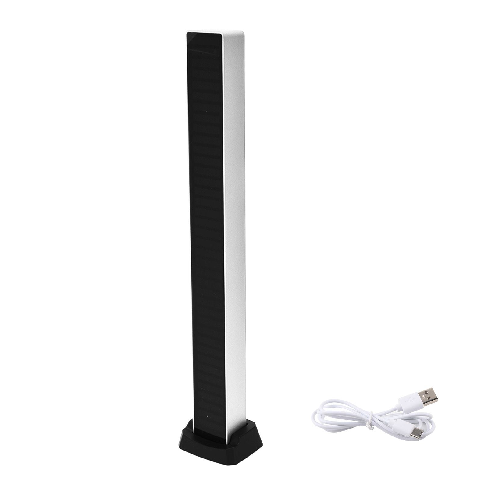 40LED RGB Rhythm Light Colorful USB Charging Light Bar Voice Control Light with Base for KTV Bar PartyWhite Shell